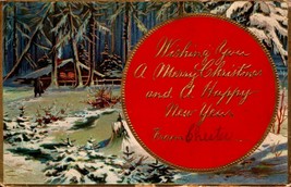 POSTCARD-SUPER Sale -A Merry Christmas - Embossed Greeting Card -1909 - £1.19 GBP