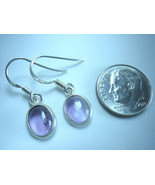 Small Pale Amethyst 925 Sterling Silver Dangle Earrings receive exact ea... - £16.53 GBP