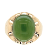 10k Yellow Gold Men&#39;s Jade Ring Size 9.5 (#J6918) - $1,014.16 CAD