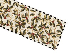 Designer Beads Table Runner Cherry Leaves Table Runner Luxury Tableware 13X36 In - $68.91