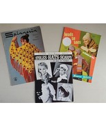 Lot Of 3 Stoles Hats Scarfs &amp; Shawls To Crochet &amp; Knitt Vintage Pattern ... - $29.65