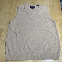 Alan Flusser Vest Sweater Men’s Size Medium 100% Cotton Knit Beige B-36 - $13.54