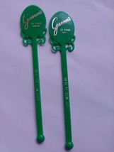 Gannon&#39;s St. Paul MN 2 Swizzle Sticks Drink Stirrers 2728 W. 7th BLVD Green - £6.09 GBP