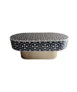 Handcrafted Bone Inlay oval Coffee Table, Living Room bone inlay furniture, - $1,893.75 CAD