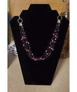 Five Strand Necklace Composed of Seed Beads, Pearls, Czech Fire Polish B... - $25.95