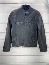 Polo Ralph Lauren Distressed Lambskin Leather Mens MOTO-BIKE Bomber Jacket Sm - £223.47 GBP