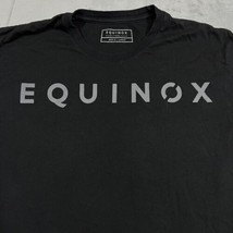 Equinox Shirt Mens Large Black Spell Out Short Sleeve Crew Neck Workout ... - £19.15 GBP