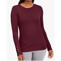 JM Collection Womens Petite PXL Berried Treasure Purple Cuffed Sweater N... - $19.59