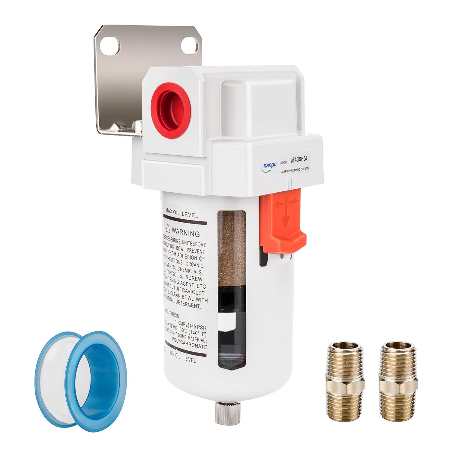 Nanpu 1/2&quot; Npt Compressed Air Line Filter, 5 Micron Brass Element,, 145 Psi - $44.99