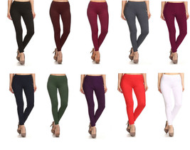 Solid Color Seamless Basic Stretch Soft Womens Leggings (One Size) - £10.94 GBP