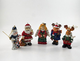 5 Christmas Tree Ornaments Marathon Oil:  Santa, Snowman, Angel, &amp; 2 Moose 2002 - £17.57 GBP