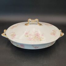 Antique c.1920's Haviland Limoges Covered Dish Roses Gold Trim Shleiger ... - $44.67