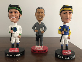 Lot 3 Saratoga Race Course Bobbleheads Jerry Bailey John Valazquez Todd Pletcher - $25.48