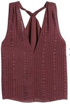 Frame Draped Textured Silk Halter Top in Cabernet Purple size Large NWOT - $39.59