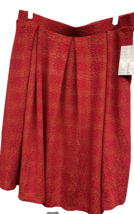 NEW LuLaRoe Large Red Gold Jacquard Elegant Madison Pocket Skirt Christm... - $31.67