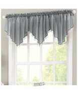 Erica Crushed Voile Valance Charcoal 51&quot;W x 24&quot; L - £11.13 GBP