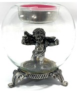 Cherub Angel Candle Holder Figurine Glass Bubble Tea Light 3 Inch Ganz P... - $125.62 MXN