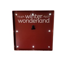 Fetco Led Sign Metal Red Easel Winter Wonderland W Photo Note Clip 9" X 9" - $11.65