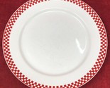 TRATTORIA Checkered Red Diner Dinner Plate Porcelain International China... - £14.75 GBP