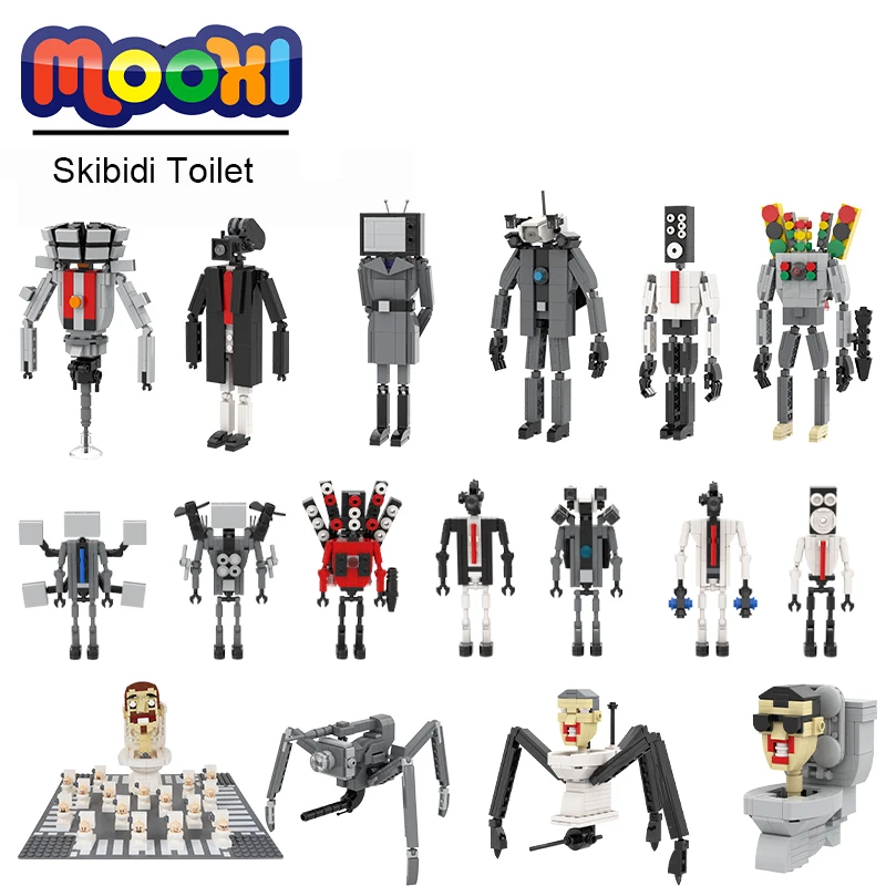 MOC Game Series Skibidi Toilet Brick Monitor Titan TV Man Cameraman Action - £14.34 GBP+