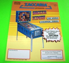 Soccer Kings Pinball Champ FLYER Zaccaria Game 2 Sided Artwork Sheet 1982 Italy - £54.98 GBP