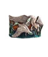 Bergamot Brass Works MALLARD DUCKS Enamel Belt Buckle USA 1977 - $470.41 MXN