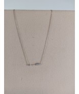 Inline Arrow Pendant Necklace Sterling Silver 925 CZ Adjustable 16&quot; to 18&quot; - $23.74