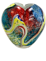 Heart Shaped Cased Glass Vase Multi-Colored Hand Blown by Gorgeous Desig... - $45.54