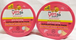 2X Yes To Grapefruit Glow-Boosting Exfoliating Acid Pads 12 Ct. Each - $27.95