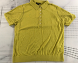Banana Republic Polo Top Womens Extra Large Lime Green Knit Design Silk ... - $51.17