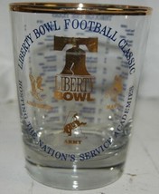 Vintage Liberty Bowl Football Classic Glass Gold Rim High Ball Tumbler W... - $16.99