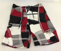 O&#39;Neill Board Shorts Men&#39;s Black Red Front Tie Swim Shorts Size 30 - $8.64 CAD