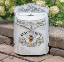 Honey Bee Metal Mailbox Post Box Embossed Distressed Farmhouse Cottagecore Buzz - $67.85