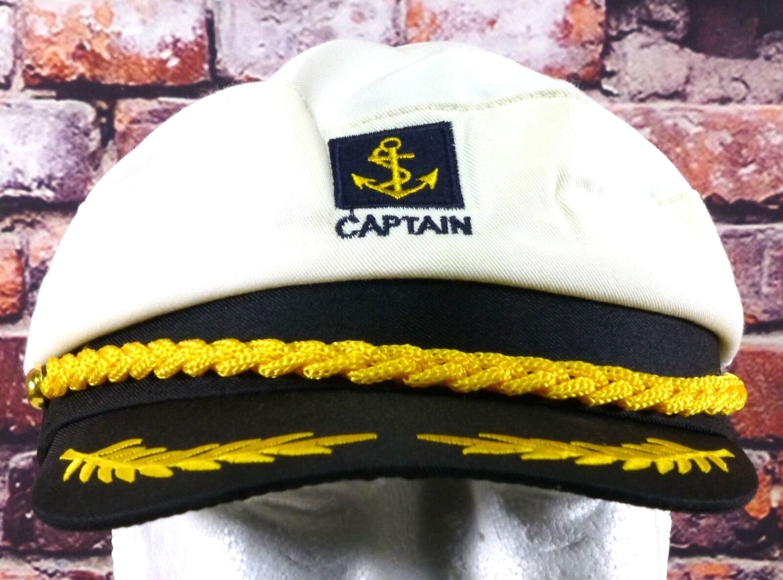 Captains Rope Hat With Gold Embroidery Adjustable Snapback Yacht Boat Sh... - $9.75