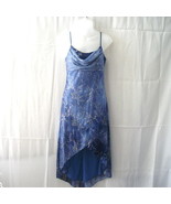 New medium Mariposa fully lined blue spaghetti strap dress with irregula... - £51.77 GBP