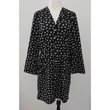 Spense Black Bird Dress Size 12 Buttons Pockets Tie Waist Tabbed Slv Hum... - £19.74 GBP