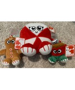 Gund Christmas peppermint plush and 2 plush keychains /new with tags - $8.00