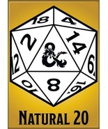 Dungeons &amp; Dragons Game Natural 20 Dice Image Refrigerator Magnet NEW UN... - £3.16 GBP