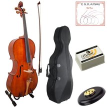 Paititi PTTCE101 4/4 Size Solid Wood Beginner Cello Kit with Durable Hard Case,  - £393.82 GBP