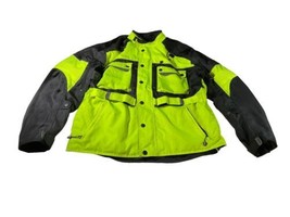 Bilt Motorcycle Jacket Size 2XL Waterproof Padded BLW 12 Black/Green Motocross - £46.15 GBP