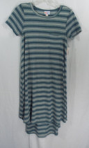 Womens LuLaRoe Dress XXS Carly Teal Green, Cream Stripes NWT - $17.82