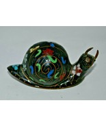 Antique Vintage Cloisonne Flower Collectible Snail Statue Figurine - $52.81 CAD