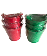 Mini Metal Buckets Pack of 3 Pails 2.87 x 2.48 x 2.55 - Red or Green - €11,19 EUR