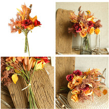 Boho Style Artificial Flower Bouquets Fall Flower Wedding Bouquets Home Dcor - £20.07 GBP