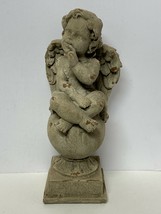 Cherub Angel Sitting Statue Sculpture Ceramic Stone-Look 13 inch Home Decor - £26.16 GBP