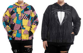Disney The Nightmare Before Christmas Jack &amp; Sally Girls Reversible Hood... - $60.00