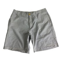 J Crew Men Shorts Adult Size 36 Sear Sucker Blue Striped Pockets Chino 8... - $23.37