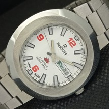 Vintage Ricoh R31 Automatic Japan Mens D/D Oval Shape White Watch 587f-a309661-6 - £23.58 GBP