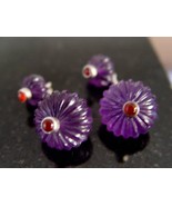 EXTRAVAGANT NEW ITEM 47.08 AMETHYST CARNELIAN CUFFLINKS sld - £211.76 GBP