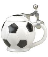 Soccer Ball Fútbol 25003 Shot Glass Stein Lidded Mug 1.5 oz Stoneware Ge... - $21.78
